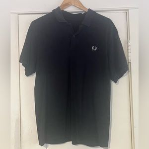 Fred Perry black polo shirt, size M
